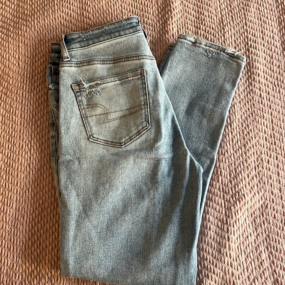 AE stretch mom jean